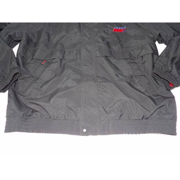 Vtg Avigo Gear Pepsi Cola Windbreaker XL Full Zip Jacket Black Logo Red 90s - Picture 8 of 14